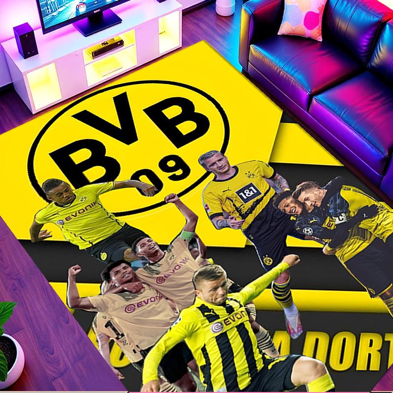 Borussia Dortmund Print Rug, Washable Floor Carpet, For Entryway Dorm Laundry Room Office Study, Home Decor Birthday Christmas Gift