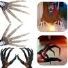 Halloween Articulated Fingers Scarry Fake Finger Skeleton Hands Realistic Horror Ghost Claw Props Cosplay Gear Finger Glove
