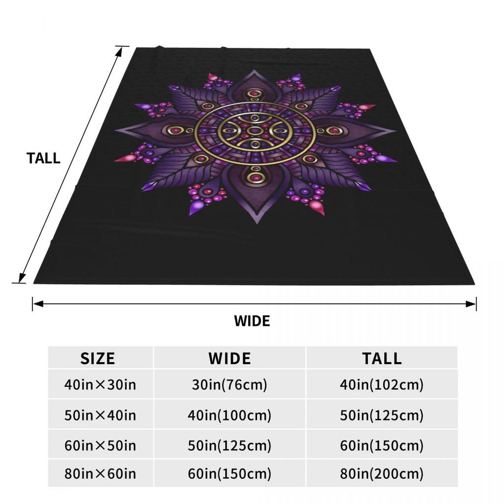 Mandala Yoga Flower Bohemia Meditation Nature  Blanket Soft Warm Flannel Throw Blanket Cover for Bed Living Room Picnic Home