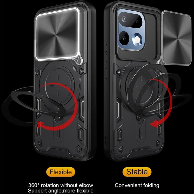 Slide Camera Protection Armor Phone Cases For Realme 16 Pro Plus Realme16Pro+ 5G Case Car Magnetic Holder Metal Ring Cover Coque
