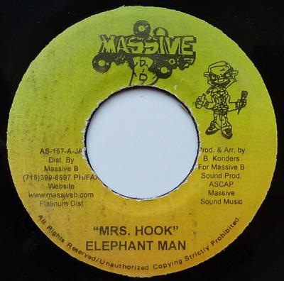 7-Zoll Schallplatte ELEPHANT MAN, U HOTTA - Mrs. Hook / Razah MAS167 Massive B 1999 Jamaika Reggae, Ska & Dub Gebraucht