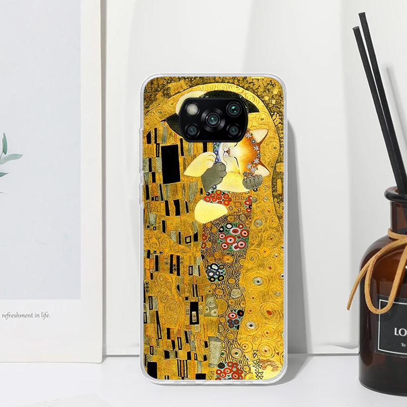 Kiss by Gustav Klimt Desig Phone Case For Xiaomi Poco X7 X6 X5 M7 M8 Pro F7 Ultra Redmi 15C 15 13C 13 12C 12 10 10C 10A Art Fund