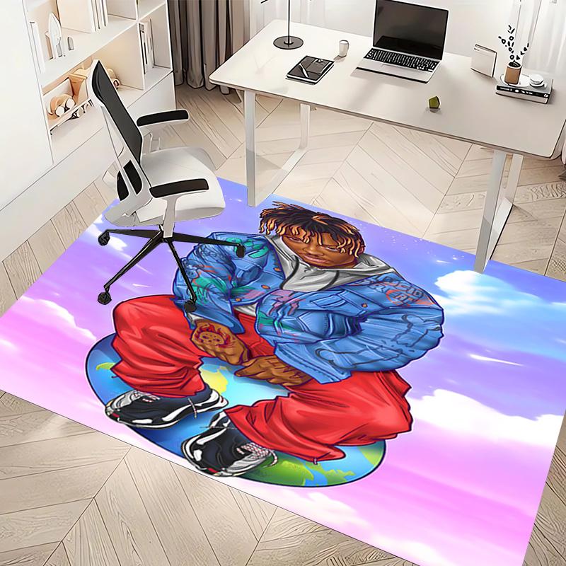 1pc Juice WRLD Print Area Rug - Soft, Washable Non-Slip Indoor Mat, Living Room, Home Office Decorative Rug,Office Decorative