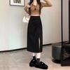 2025 Early Autumn Women’s High-Waist A-Line Midi Skirt with Slit