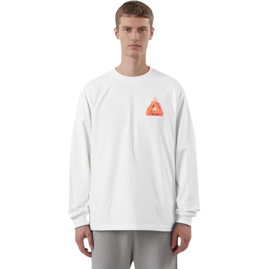Palace FW21 Chapping Scenic Print Crew Neck Long Sleeve T-Shirt Unisex Tops White P21LS009
