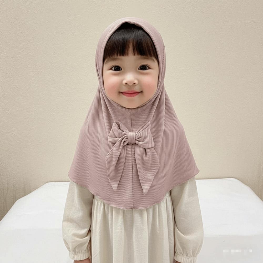 Pre-Stitched Design Kids Instant Hijab Breathable Ethnic Style Turban Traveling Abroad Essentials