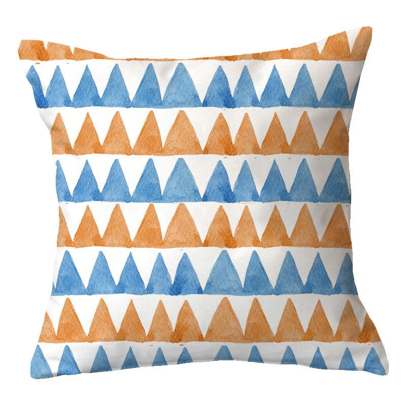 Simple New Blue Geometric Plush Pillowcase Home Fabric Sofa Pillow Cushion Cover Design