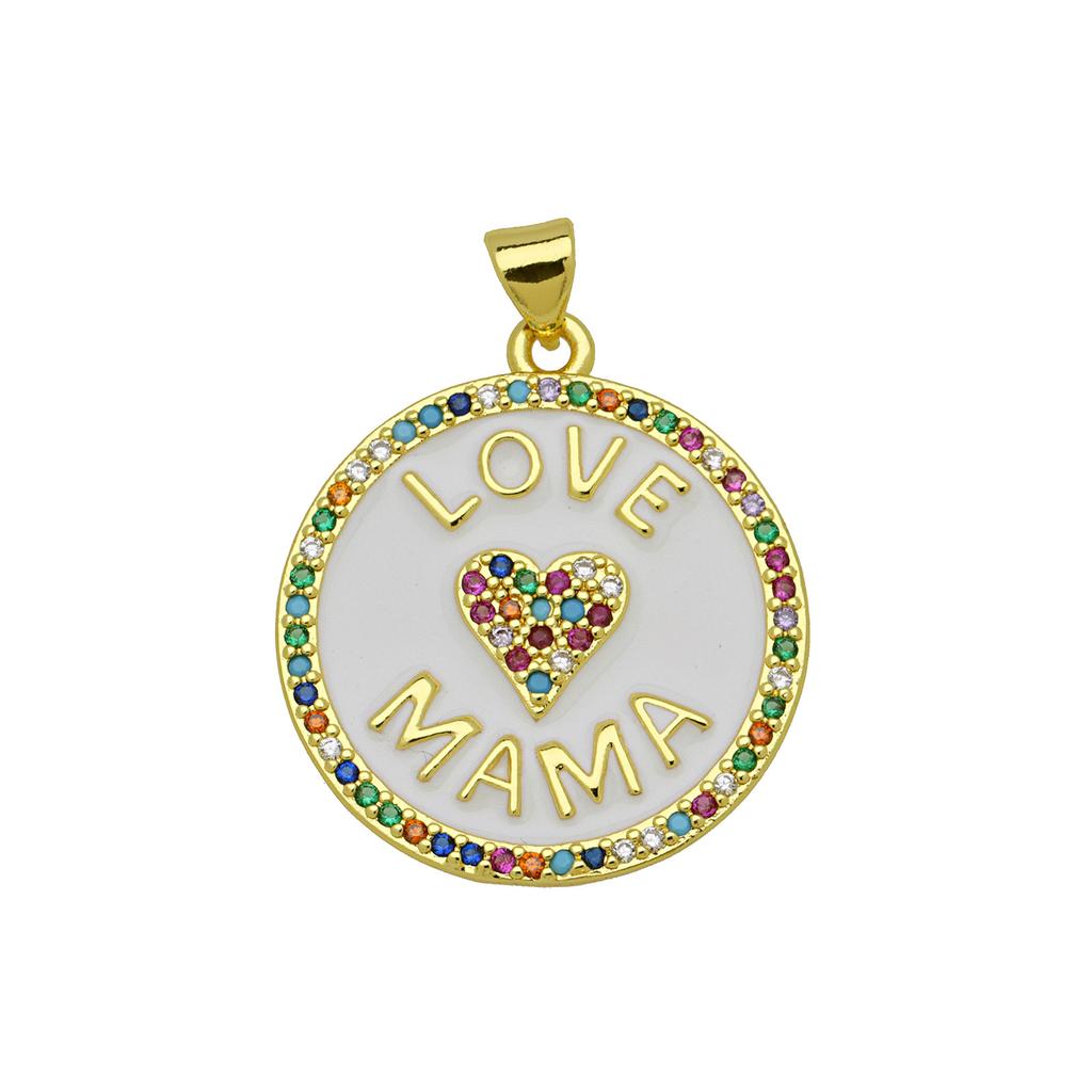 European and American new sports style kicked into the world standard football drip oil colored zircon inlaid necklace pendant