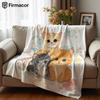 Cute Three Kittens Lightweight Microfiber Soft Christmas Fleece Blanket Warm Cozy Throw for Bed Sofa Office Travel All Season