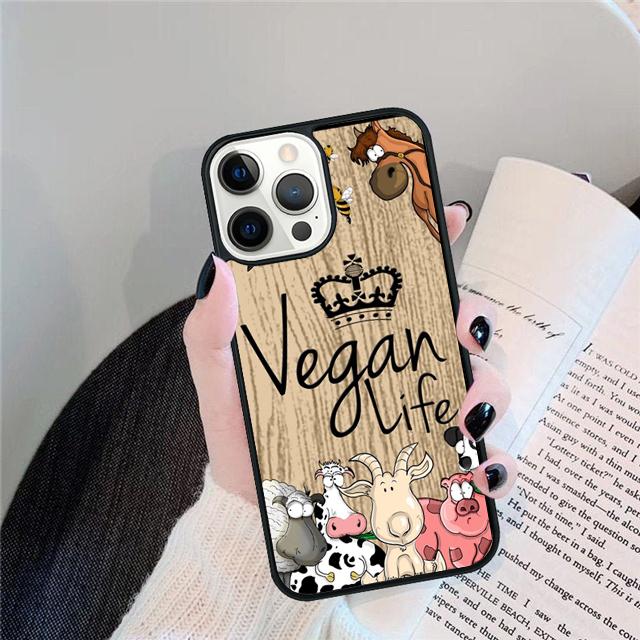 VEGAN FOOD QUOTES ANIMAL LOVE Phone Case Cover For iPhone 17 Air 15 16 14 13 12 Pro Max 11 Pro Max Plus