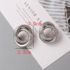 Orecchini a Bottone Rock Intrecciati per Donna Statement Europeo Nodo Metallico Liscio Orecchino Minimalista Gioielli da Festa Ingrosso Regalo Ragazza