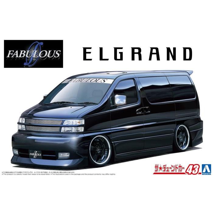 AOSHIMA 1/24 The Tuned Car Series No.43 Nissan Fabulous APE50 Elgrand '00 Plastic Model