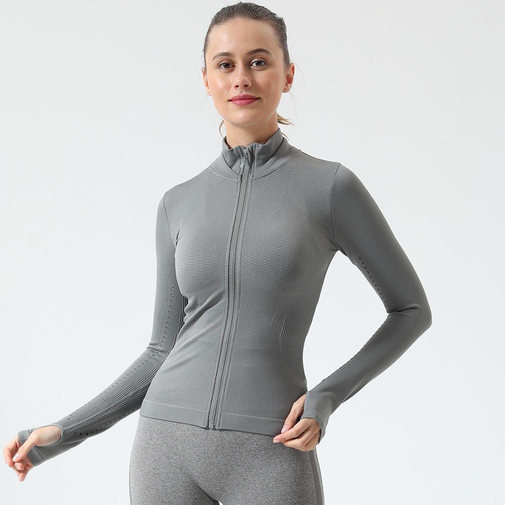 Women's Long Sleeve Zipper Jacket for Running, Yoga, and Fitness - Ideal for Spring, Autumn, and Winter