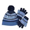 Winter Kids Hat And Gloves Set for Boys Girls Toddler Knitted Pompom Hat And Gloves Set Thick Warm Fleece Lined Accessories for Cold Weather