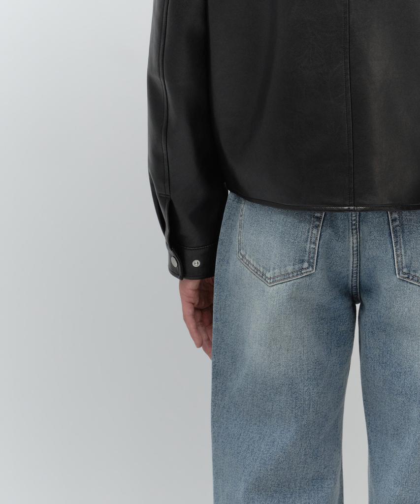 MUSINSA STANDARD Synthetic Leather Single Jacket [Black]