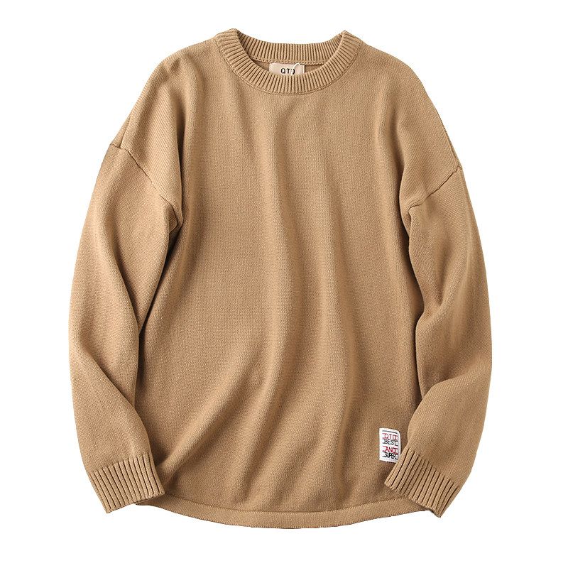 Loose Fit Export Men's Clothing Factory Cut-Label Surplus Autumn and Winter Casual Pure Cotton Crew Neck Pullover Sweater Jacket Trendy