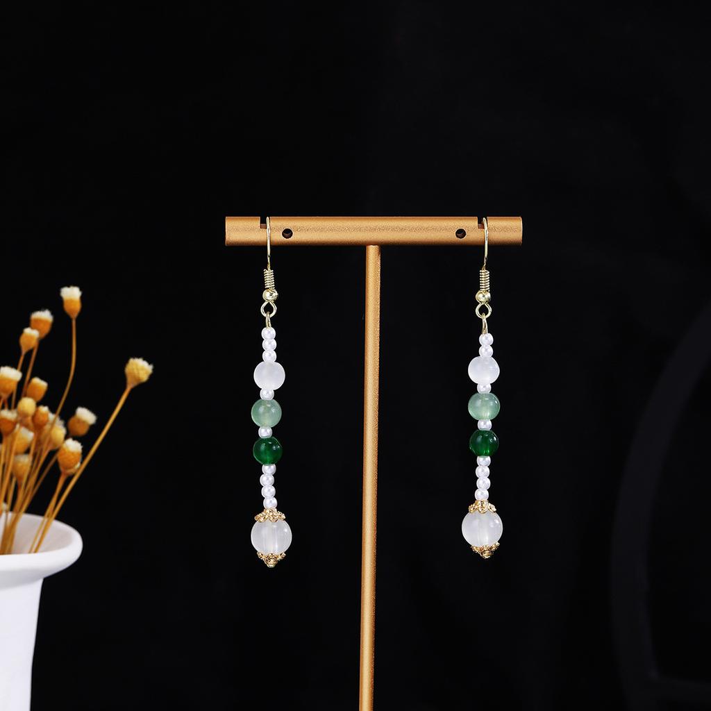 Butterfly Water Drop Pearl Fringed Ear Hook Female, Guochao Light Luxury Safety Buckle Ancient Cheongsam Earrings