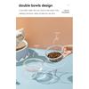 Cat Glass Food Water Bowl Elevated Small Dog Double Drinking Eating Bowls Pet Transparent Feeding Basin with Stand