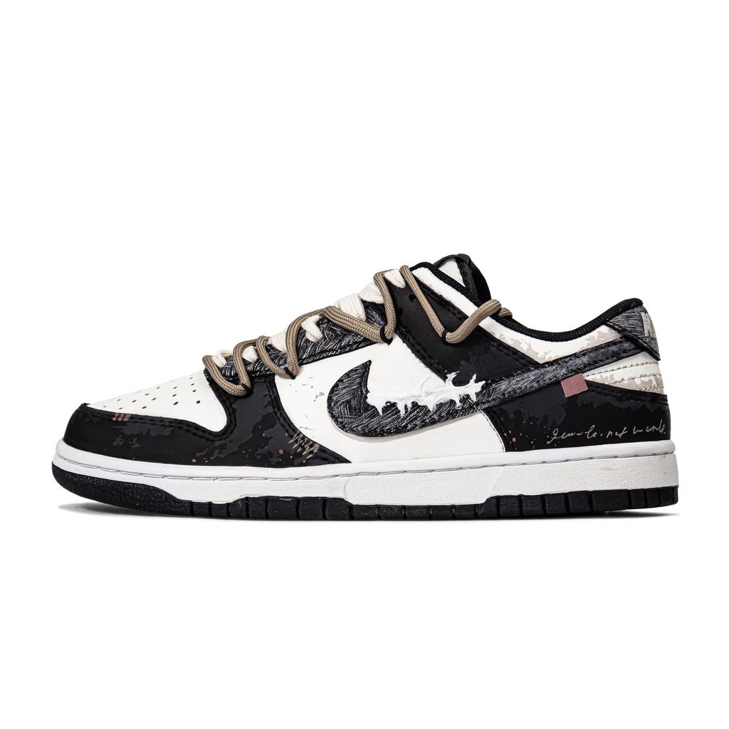 Nike Dunk Skateboard Shoes Unisex Low Top Black/White DD1391-100(Team177-)