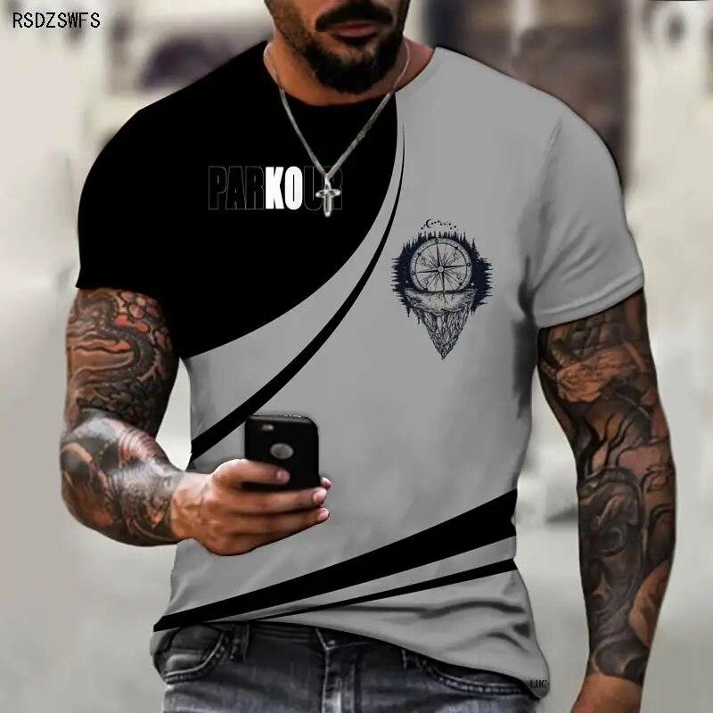 

Мужская рубашка, оригинальный дизайн, полосатая цветная строчка, 3D-принтер, футболка с круглым вырезом, рубашка 0 Hit, трендовый топ, большие размеры 5XL 6XL