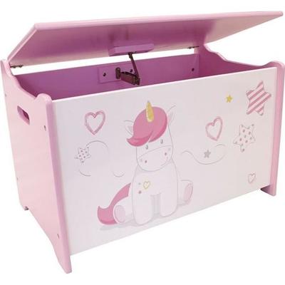 Dřevěná truhla na hračky Jednorožec pro dítě - Fun House