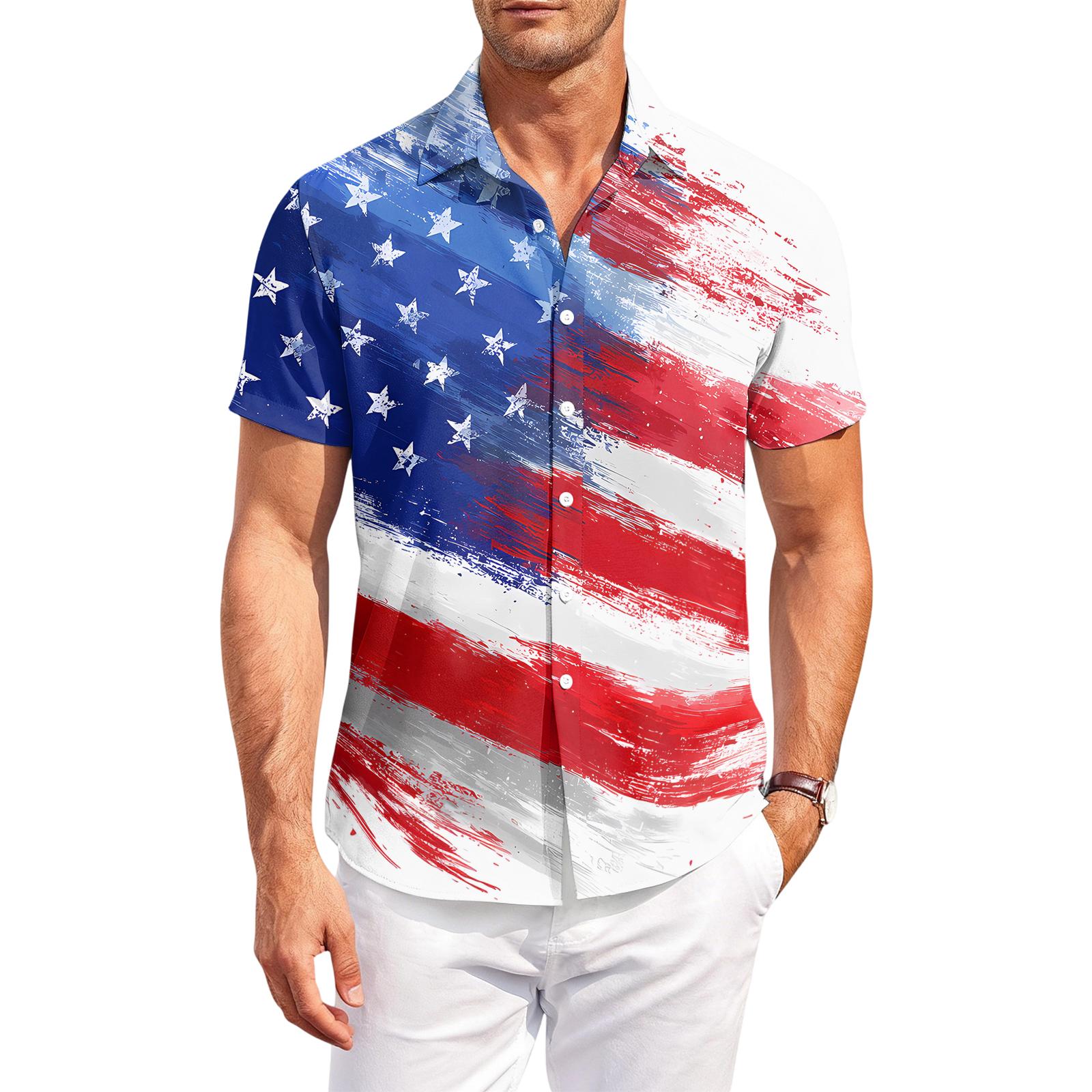 Men s Casual Short-Sleeve Collared Shirt XXXL белый