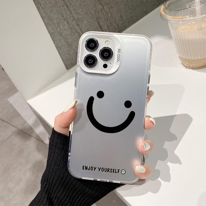 Custom Smiley Face Silver iPhone 15/14 Pro Max Protective Case