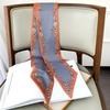 Design Print Skinny Scarf Plaid Horse Hairband Scarves Women Narrow Silk Scarfs Bag Ribbons Luxury  Wrist Towel Foulard