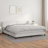 Exclusive House - Bed Slat Base with Mattress White 200x200cm Faux Leather