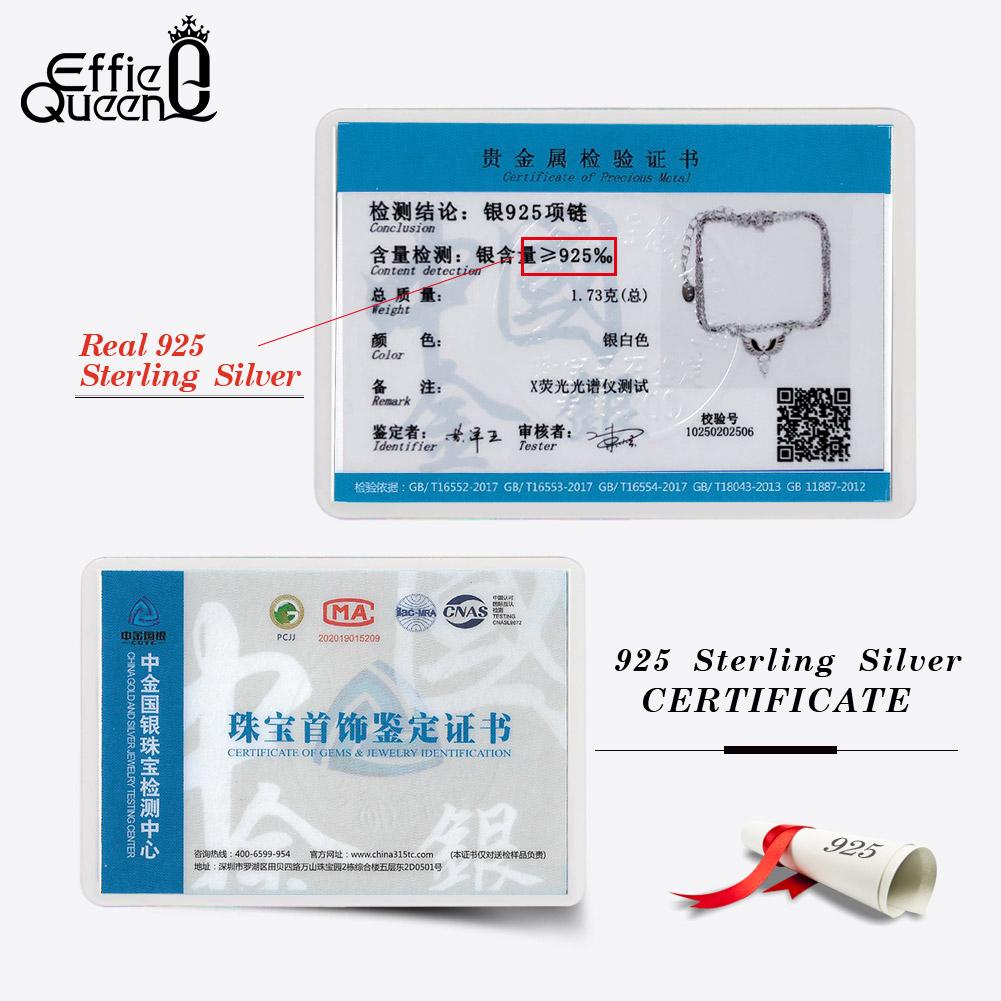 Effie Queen S925 Reinsilber Zirkon Engelsflügel Feder Choker Anhänger Ästhetische Gliederketten Halskette Kragen Hochzeitsgeschenk APN54