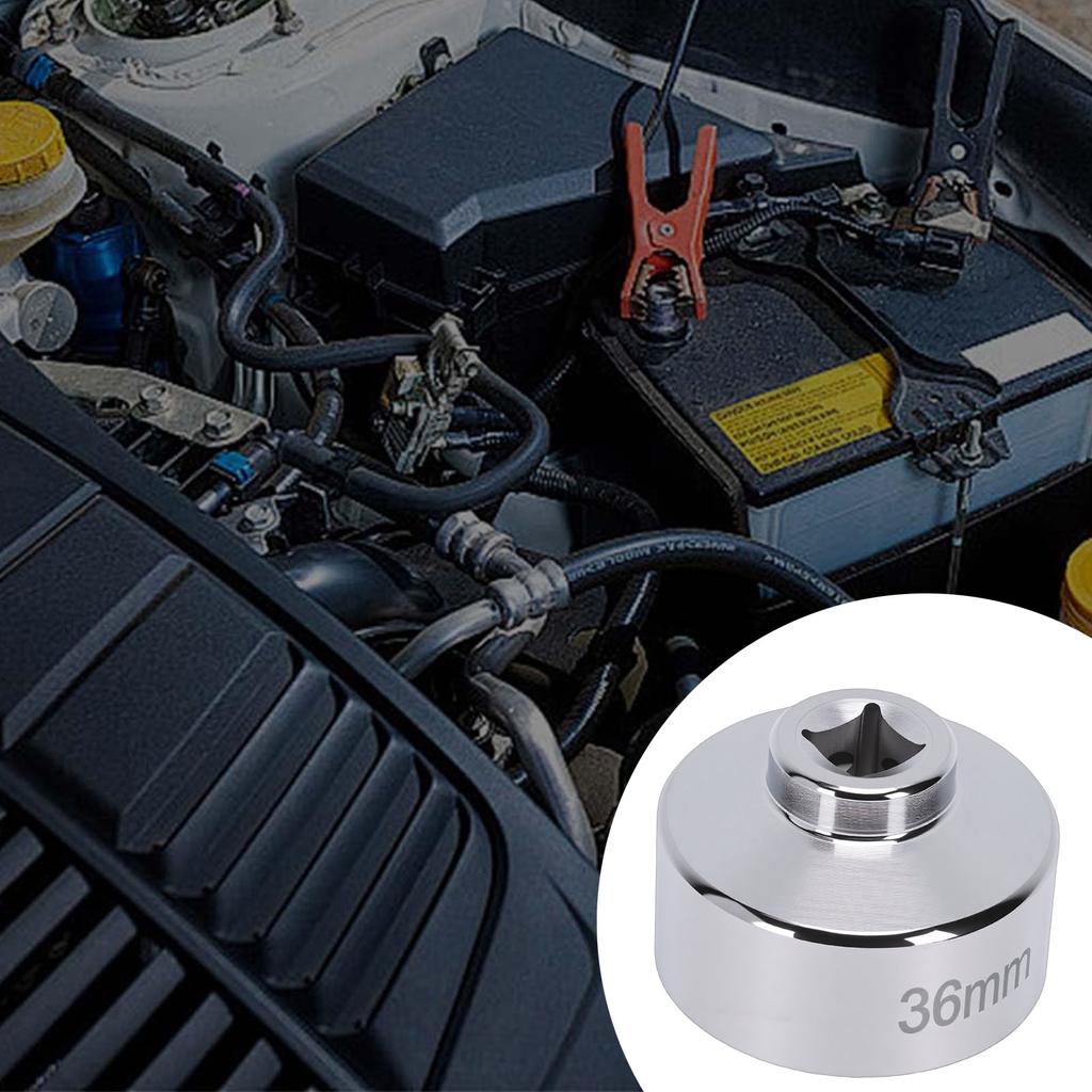 Oil Filter Socket 36mm   Steel 3/8in   Hole 6 Point Oil Filter Removal Tool for Engine