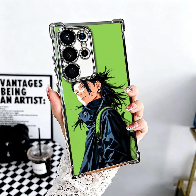 Anime Geto Suguru JUJUSU Plating Phone Case For Samsung Galaxy S24 S25 FE S26 Edge S23 Ultra S22 S21 Plus S20 Anti-Fall Airabag