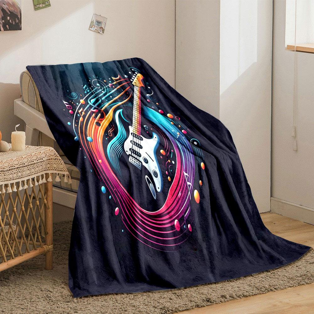 Colorful Electric Guitar Fantasy print blanket soft and cozy perfect for the living room bed sofa or a nap,gift