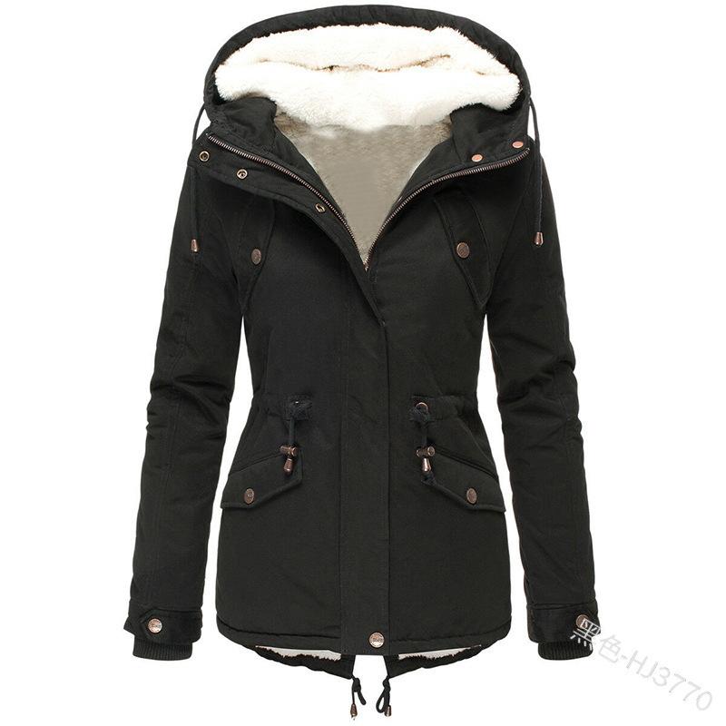 Winter new hot-selling hooded waist thin piled thickened warm cotton-padded clothes women's medium and long cotton jacket