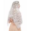Woman Floral Veil Lace Trim Scarfs Veil Large Shawl Headwear Mantilla