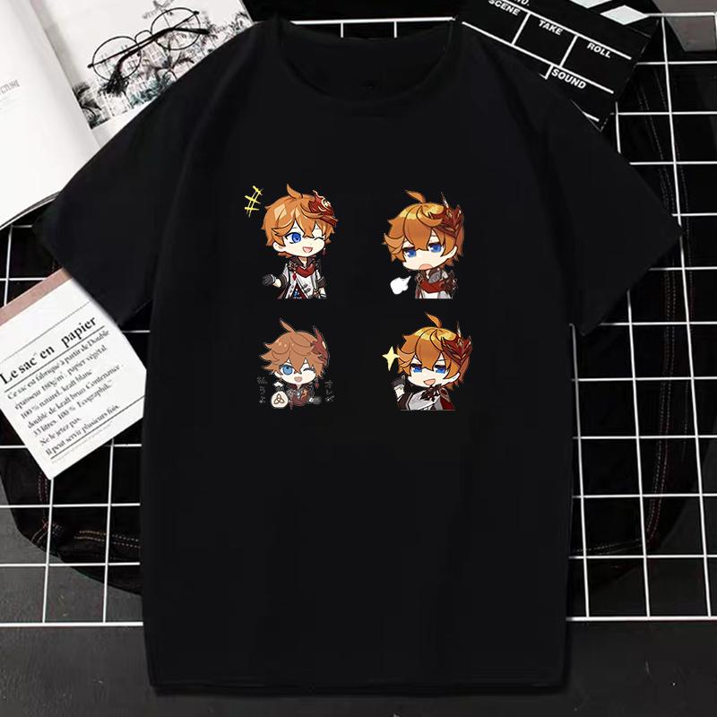 New Game Genshin Impact Graphic T Shirts Japanese Style Kawaii Anime Tops Woman Oversized Casual Streetwear Femininas Camisetas
