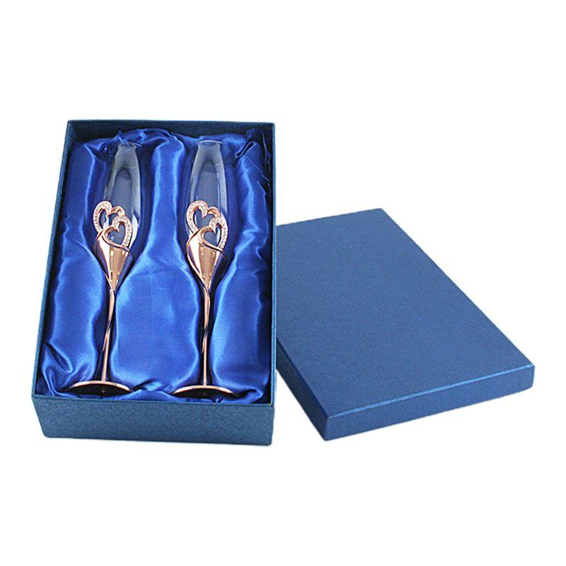 Copas de Vino para Boda Hechas a Mano Flautas para Brindar Novios Accesorios de Boda Regalo de San Valentín(Corazones Dorados, Juego de 2)