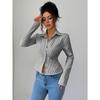 Casual Simple Striped Long-sleeved Button Tops and Shirts for Women 2025 Autumn and Winter