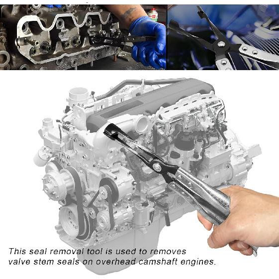 Car Valve Seal Pliers, 27cm/10.5in Valve Stem Seals Removal Tool with Ergonomic Grip, Narrow Access Oil Seal Pliers for Motorcycle ATV Small Engine