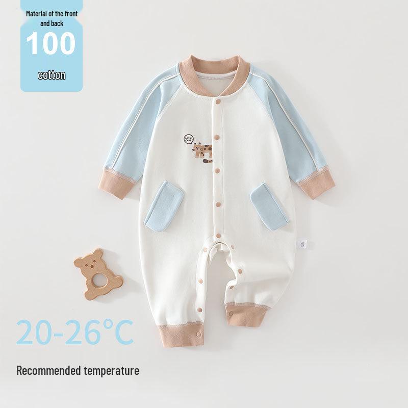 Pure Cotton Baby Jumpsuit - No-Bone, Spring/Autumn Wear for Newborns