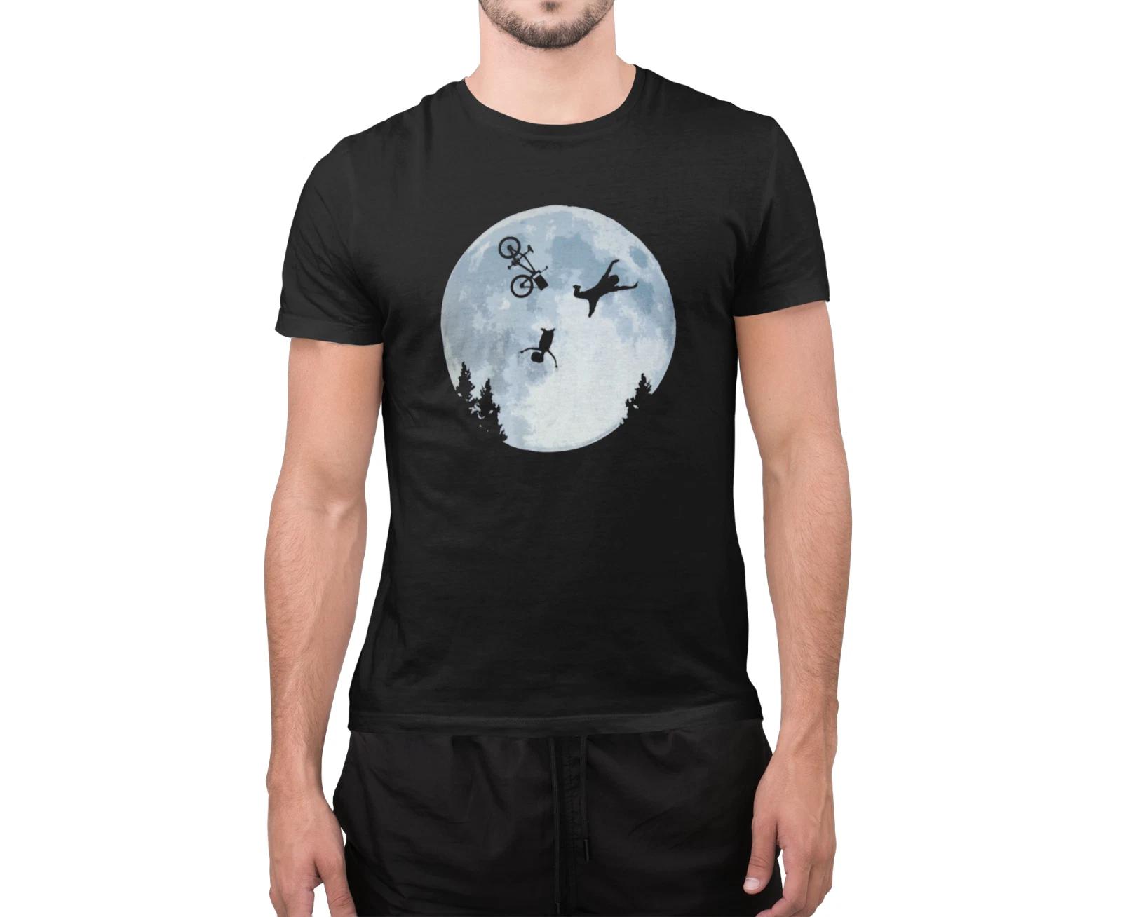 Funny E.T Moon Bicycle Alien I Believe Extraterrestrial Galaxy Cosmic T-Shirt M
