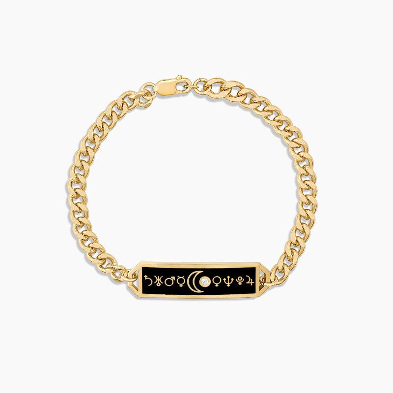 

Personalized Bracelet Moon Eye Card Pendant Snake Bone Chain Bracelet Electroplated 18K Gold Color Retention