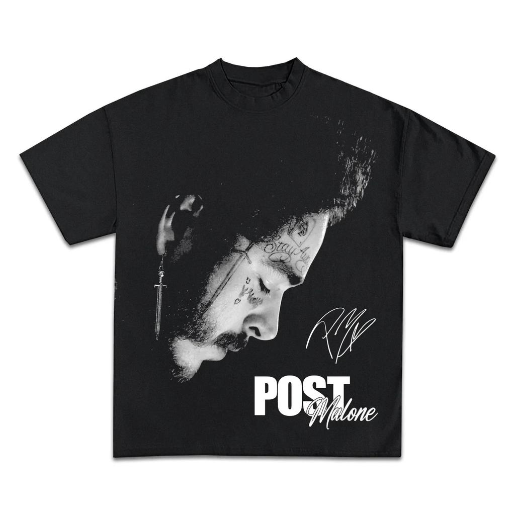Post Malone Boxy Vintage Shirt Graphic Rap Tee Streetwear Y2K