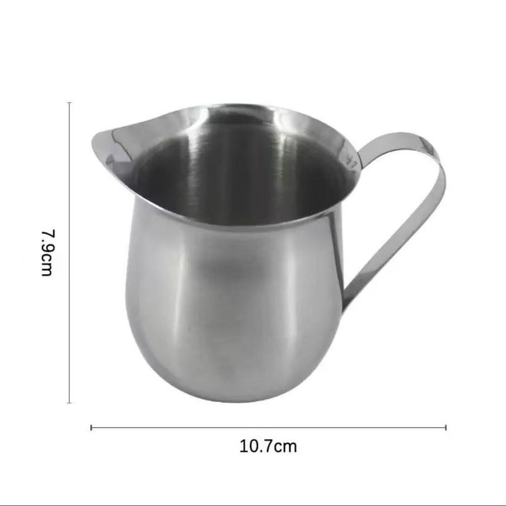240ml Stainless Steel Milk Pitcher, Milk Jug, Milk Foamer Cup, Latte Art, Compact Mini, Barista, Home, Cafe, Easy Operation, Smooth Pour, Flat Base,