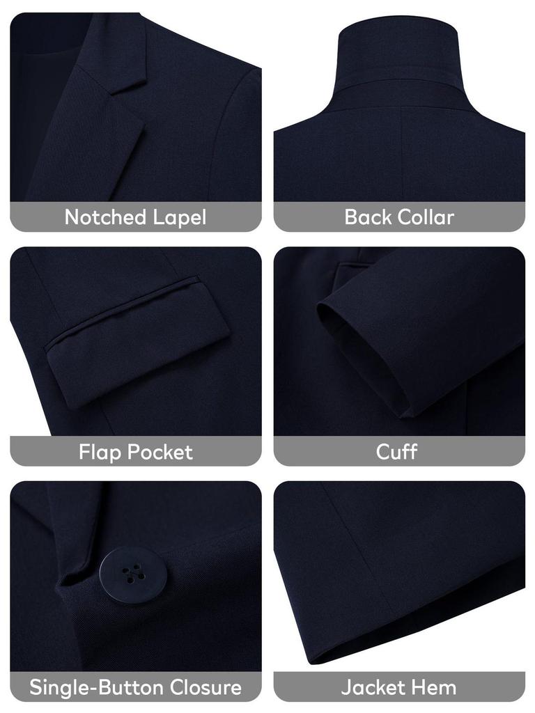 2025 European Slim Fit Women's Solid Color Long Sleeve Single Button Casual Blazer