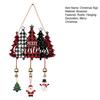 Santa Claus Wall Ornament Merry Christmas Wooden Door Hanging Sign with Bells, Rustic Snowman Black Cat Xmas Window Hanger Tree Reindeer Decorative
