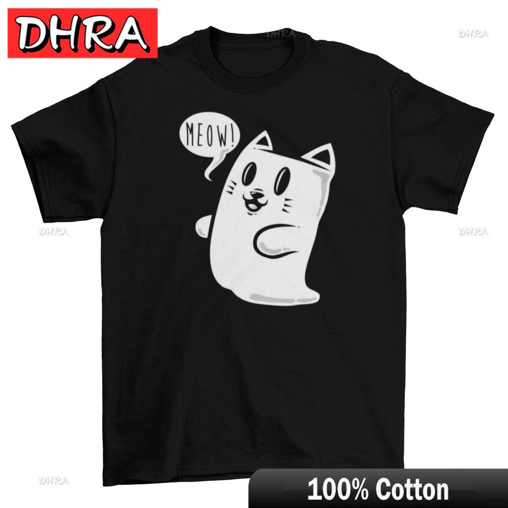 Ghost Cat TShirt Unisex Horror Funny Scary Trick or Treat Fall Halloween New Casual Aesthetic Edgy Tee Shirt Streetwear Vibe