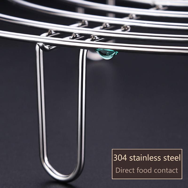 15.5-27.5cm Stainless Steel Steamer Rack Heavy Duty Round Durable Cookware Steamer Rack Pot Pan Cooking Stand Kitchen Utensils
