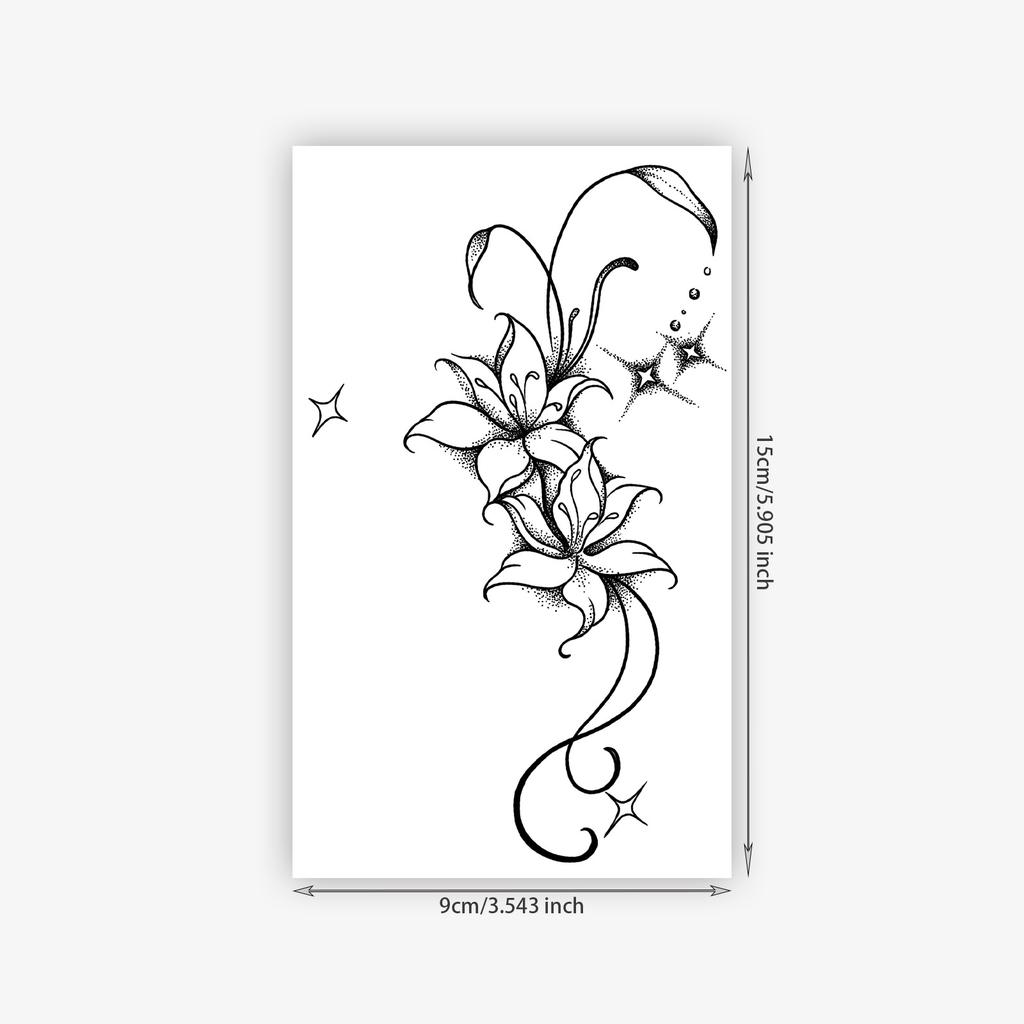 Plain Flower Tattoo Sticker, Waterproof And Long-Lasting, Advanced Sense, Simple And Small, Fresh Waist And Abdomen Tattoo Sticker.