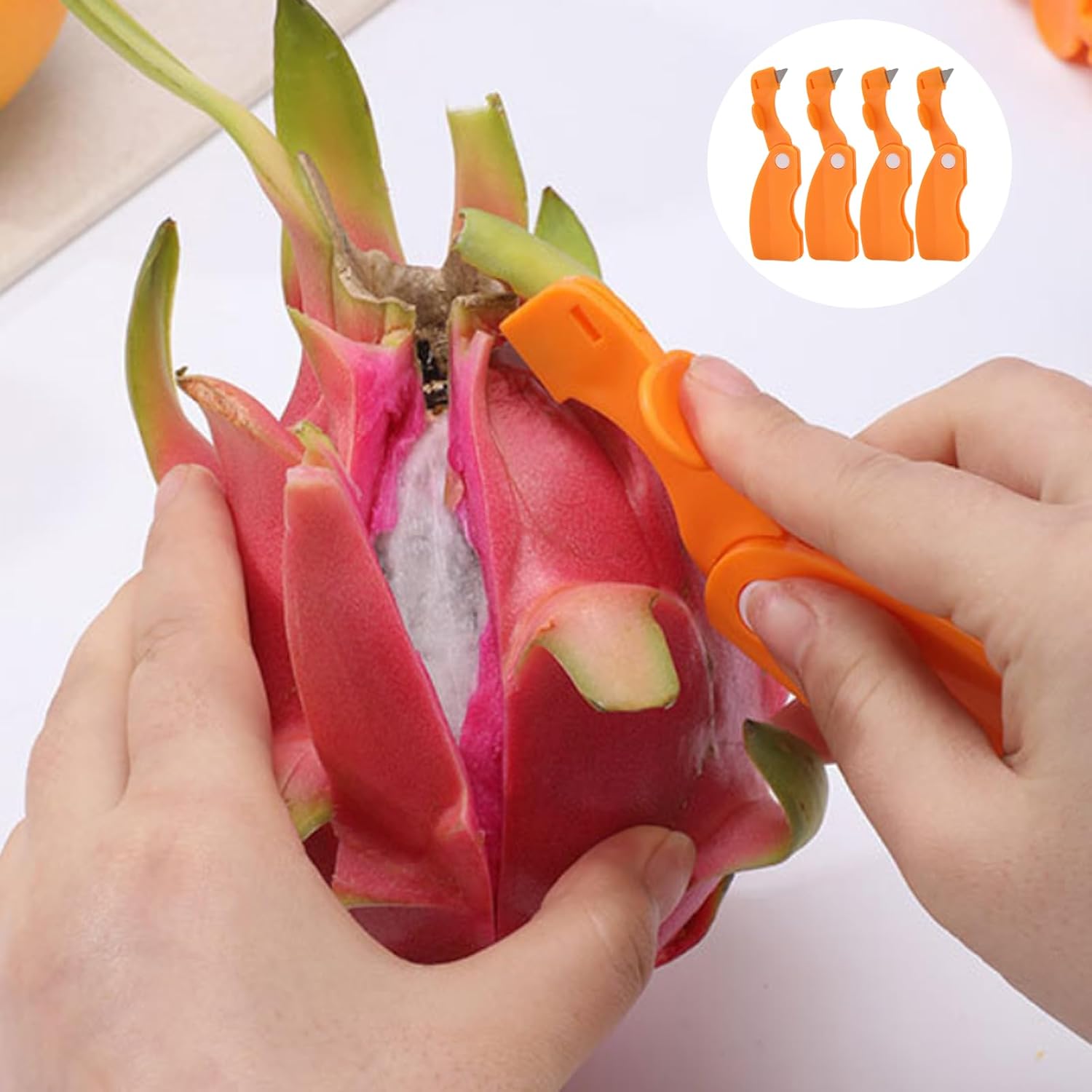 4 Pack Orange Peeler, Orange Lemon Citrus Peeler Tool Sharp Blade Orange Peeler Tool Vegetable Slicer Fruit Tools Kitchen Gadgets